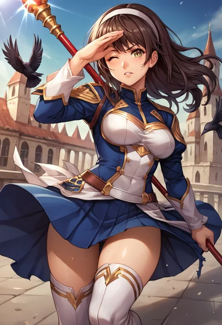 score_9, score_8_up, score_7_up, score_6_up, score_5_up, score_4_up, detailed, intricate details, source_anime, , (best quality) , (highly detailed) ,((masterpiece)), ((best quality)), (ultra-detailed), ((extremely detailed)), (high resolution), 4K, (8K), best quality, (beautiful), (dynamic lighting), (super detailed skin), sharp focus, (1_girl, solo focus), score_9,score_8_up,score_7_up,anime coloring BREAK source_anime,anime, <lora:Liffany_p_v1.5:1>,Liffany,headband,magic wand,blue skirt,black_pantyhose,white_thighhighs,white boots,<lora:Fixhands_anime_bdsqlsz_V1:1>,looking_at_viewer,castle,city,holding,holding_staff,fighting_stance,serious,dynamic_angle,posing,, barefoot, wheat, covering head, wink, black birds, (crow), (torn clothes), tears, brown gloves
upper body, detailed eyes、detailed face and detailed skin <lora:add-detail-xl:1.0>
