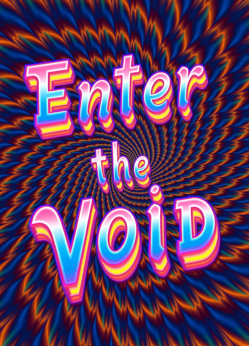 neon text that says "Enter the Void"
background of MESMERIZING OPTICAL ILLUSION