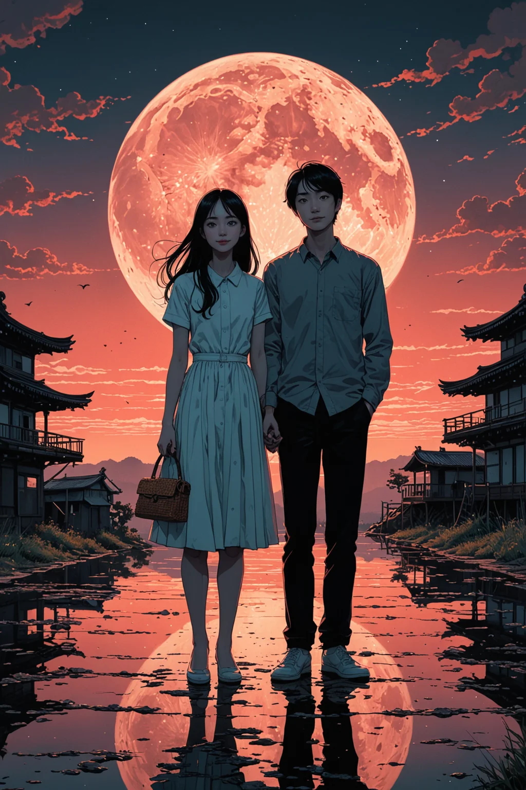 by Alena Aenami and Phuoc Hoai Nguyen in the style of Junji Ito and Lisa Keene