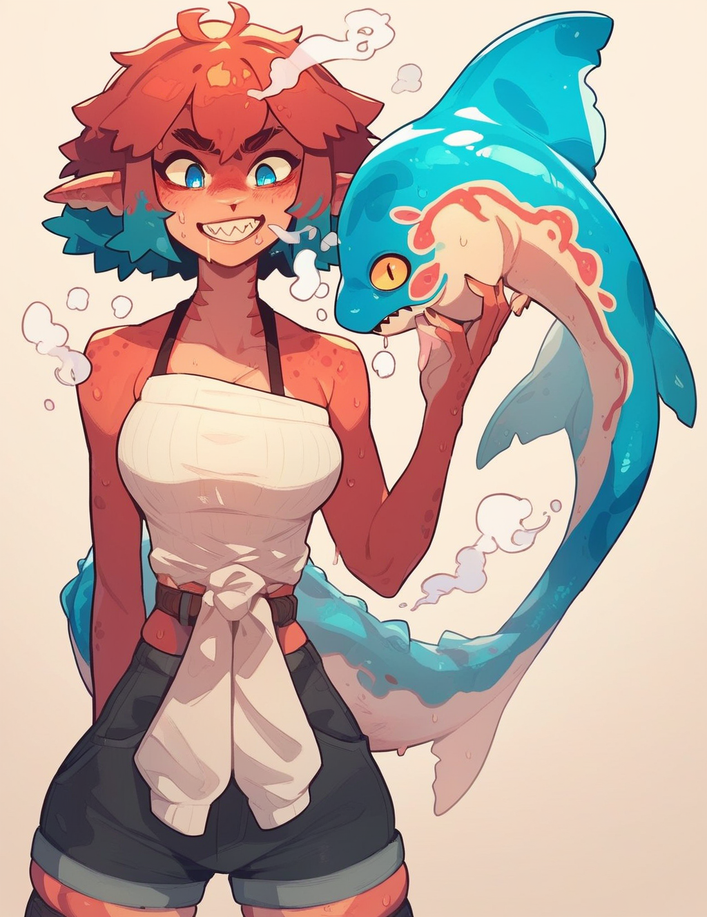 cute monster girl, marine creature, skindentation, billowing steam
score_8_up  <lora:last-000005:1>
