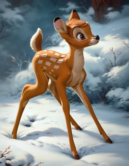 score_9, score_8_up, score_7_up, score_6_up,
bambi, young, adult, no horns, deer, solo, ((Four legs,)) hyperdetailed, detailed fur,
<lora:add-detail-xl:0.8><lora:Bambi:1>  <lora:Furry Enhancer 6.1:0.8>