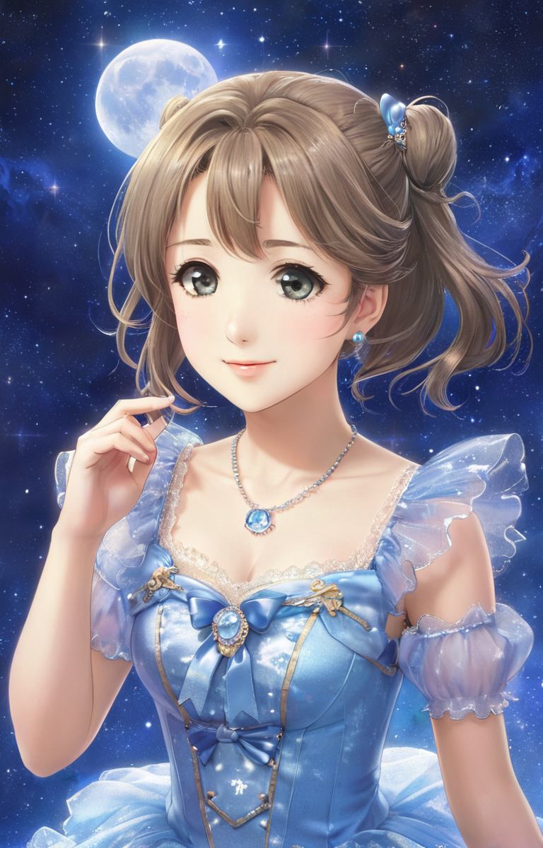 masterpiece,best quality,<lora:tbh67-sdxl:0.6>,illustration,MOON, portrait of idolmaster cinderella girls,