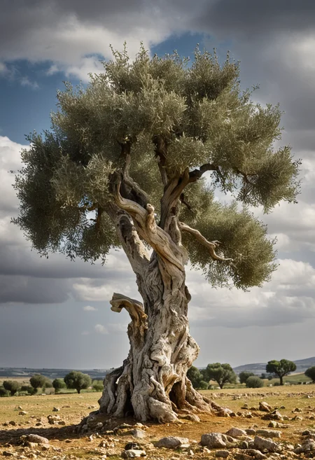 An old olive tree Art by Doug Chinnery.