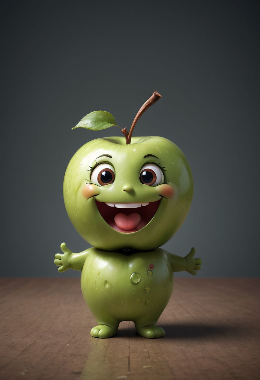Cute little happy Apple