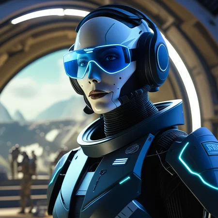 Enjoyable Things, misc, photogenic mix synthetic synth waves Cortana Remodders, luxury character, (Sony glasses augmentations Full Head with translucent bioelectrical Yan Ji didku police lady:1.39), alien General Grievous Rendered as film Fantasy Cinematichen Abbey Glenn, Grime and dirt from deep Renfroom 2021 interior cinema concept art ultra realism dramtic vibrant fine linework composition, fisheye lens image 4k resolution volumetric inements, astronaut landscape building in hyper H <lora:add-detail-xl:1>
