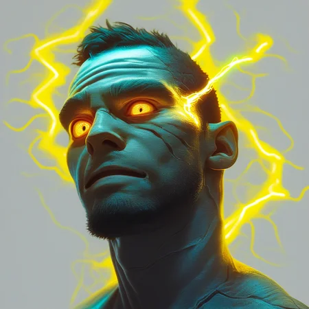 end_tripwire_morph, solo, male focus, 1boy, electricity, glowing, portrait, colored skin, grey background, teeth, simple background, yellow eyes, neon, wires, made of wires, cables, outlined with wires and neon, neon outlines, wire sculpture, neon wire sculpture, score_9, score_8_up, score_7_up, score_6_up, score_5_up, score_4_up,
