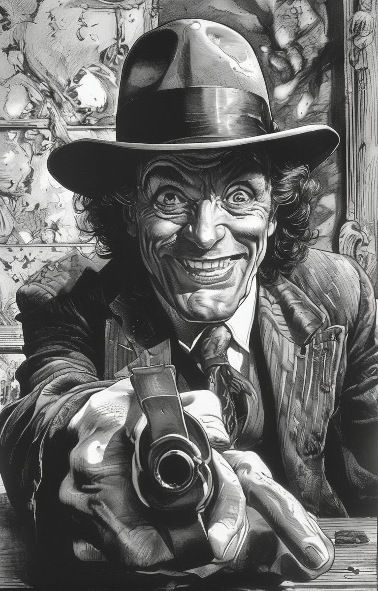 masterpiece,best quality,<lora:tbh232-sdxl:0.9>,illustration,style of Brian Bolland, portrait of noble man