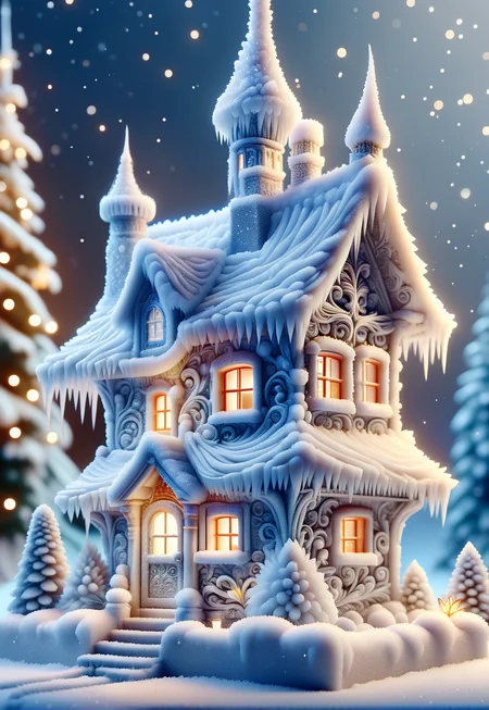 <lora:SDXLFestiveSnow:1> SnowStyle, a snow fairy house, highly detailed clean, beautiful detailed intricate, 8K, sharp focus, dim dusk, atmospheric lighting, behance contest winner, featured on unsplash, vector art, Miki Asai Macro photography, close-up, hyper detailed, trending on artstation, sharp focus, studio photo, intricate details, highly detailed,