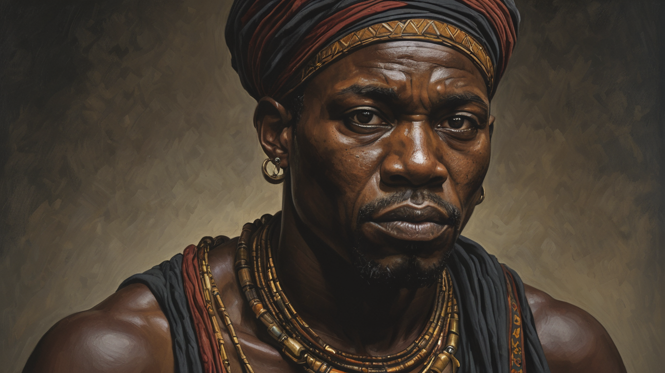 oil painting of african man,dark shot,dramatic,extremely detailed,intricate,by Greg Rutkowski