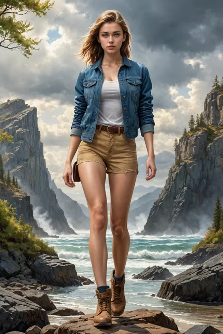 full body length 8k photorealistic oil and watercolor pastel<lora:oil_and_watercolor_pastel:1> by (((Dave Dorman) and Alan Lee) and Peter Holme III) and Antoine Blanchard, cute 18 year old woman, clothed, muscular, <lora:more_art:0.20><lora:huge_anime_eyes:0.85><lora:attractive:0.75><lora:great_lighting:1.00><lora:aesthetic:0.85><lora:photorealistic_portrait:0.85><lora:clothing_slider:3.00><lora:RMSDXL_Enhance:0.35><lora:RMSDXL_Creative:0.35><lora:RMSDXL_Photo:0.45><lora:RMSDXL_Darkness_Cinema:0.50><lora:XDetail_heavy:0.45><lora:perfect_eyes:0.15><lora:perfect_hands:0.15><lora:midjourney:-0.15><lora:looking_at_viewer:0.75>