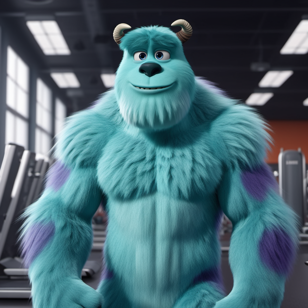 Sully1024, a very muscular furry in a gym,  detailed eyes, highly detailed, photography, ultra sharp, film, bokeh, professional, 4k  <lora:add-detail-xl:1.5>  <lora:Sully1024-000330:0.5>