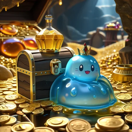 chalice made out of slime, fancy cup made out of slime, fancy chalice made out of slime, Detailed chalice made out of gold slime, Gem-studded slime chalice, multi-colored gems made out of slime, in a room of treasure made out of slime, gold coins and bars made out of slime, wood-like treasure chest made out of slime, wood-colored slime chest,
treasure-room, treasure, treasure chest, gemstone, coins, gold bars, gold pile,
everything made of slime, No simple background,
((translucent slime)), ((transparent slime)), (bioluminescent slime), sl1m3d, slime, ais-blmn, watce, je11y, thickwater, great lighting, ral-lava, even lighting, no bright spots, slime-morph, made of slime,