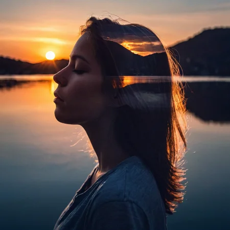 Double Exposure photography, <lora:detailed_notrigger:0.1>
<lora:facial expression style v2:0.1>
<lora:perfection style:0.1> perfection style
<lora:TeethXL:0.1>
<lora:detailed:0.1> detailed
<lora:skin texture style:0.1>
 <lora:Double Exposure style:1>
Double Exposure style superimposition style of a woman with a long hair and a sunset in the background, sharp, detailed, cinematic photography style, two different exposures, images layered on top of each other, photo within photo, photo on top of another photo, Multiple exposure, Superimposition style, Double Exposure style, 1girl, solo, black hair, closed eyes, profile, sunset, realistic, 1boy, sky, glowing, science fiction, sun, silhouette
, double image ghost effect, image combination, double exposure style