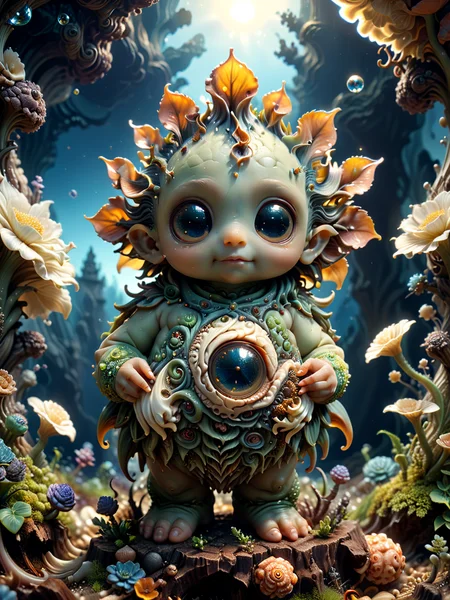 mandelbulb cutie, against [God | Art | Nature], 8k, hdr, RAW, hyperrealistic, cinematic light, evening volumetric light, extremely detailed, sharp focus <lora:zhibi:0.7> zhibi<lora:xl_more_art-full_v1:0.7>