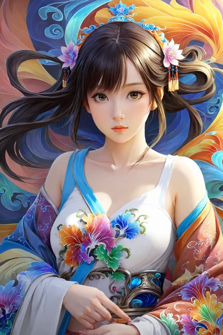official art, highest details, beautiful and aesthetic, fractal art, colorful,
masterpiece, best quality, 1girl, <lora:kwFemaleBeta42_SDXL_v1:1>, chinese,waifu