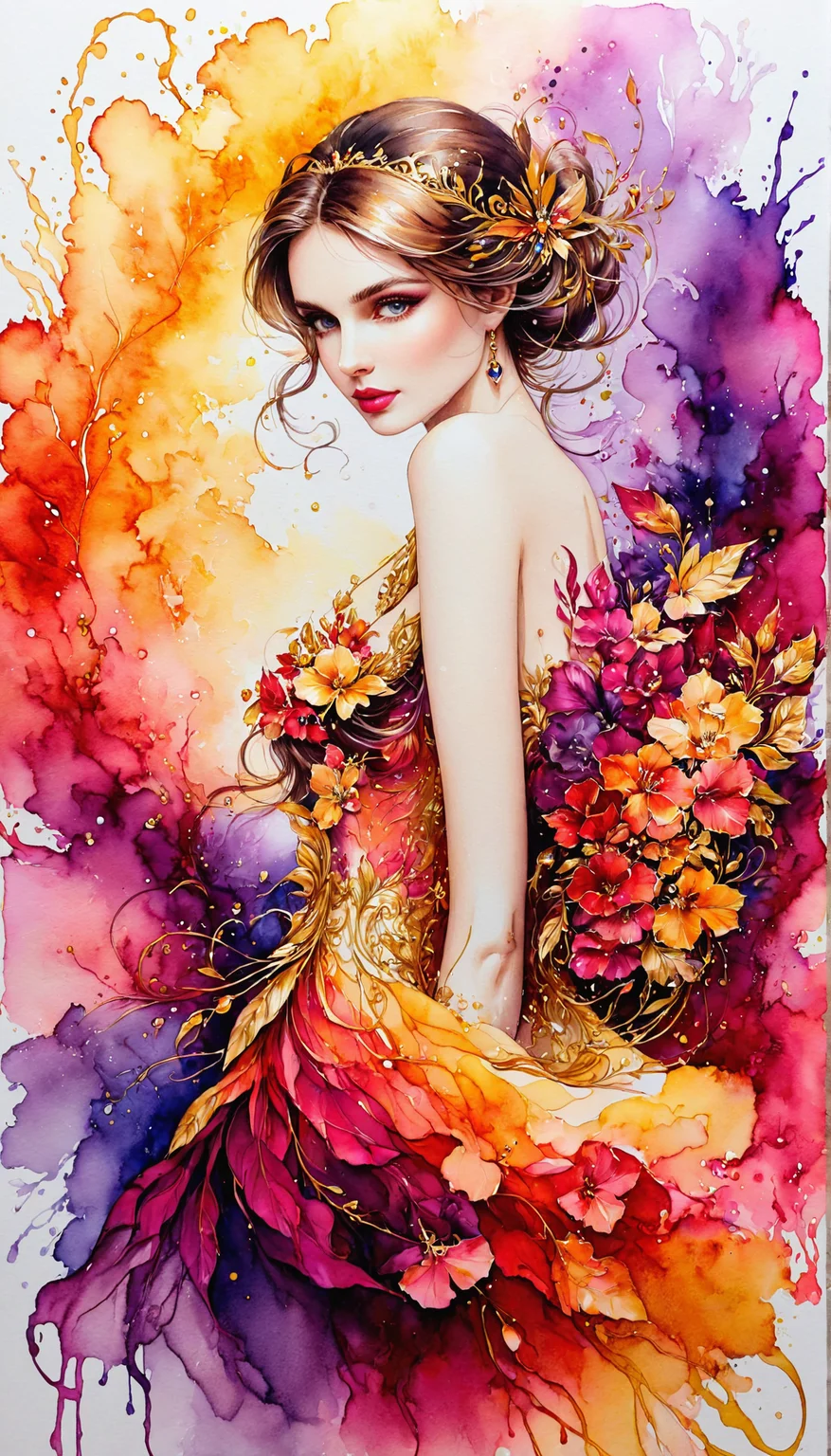 beautiful, gorgeous, stunning, attractive, lovely, exquisite, charming, alluring, ravishing, mesmerizing, breathtaking, radiant, picturesque, enchanting, splendid, elegant Silhouette Art, breathtaking ( FaeTastic beauty extravaganza alcohol ink sketch). day-glo palette and red + shiny gold color scheme
<lora:InkArtXL_1.2:0.4> <lora:FaeTastic:0.2> . . tour de force, masterwork, masterstroke, crowning achievement, gem, perfection, paragon, masterpiece of artistry, pinnacle of creativity, culmination, high quality, 8k resolution, detailed, focused