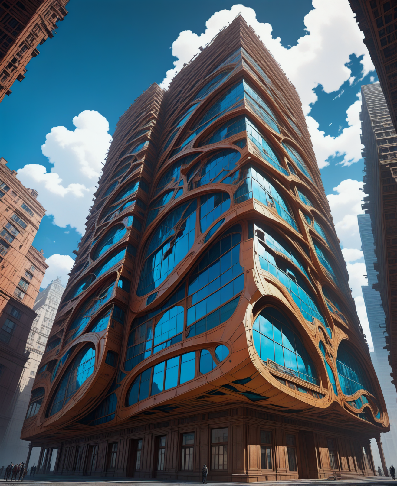building,From Below,masterpiece,best quality, <lora:SandraChevrierXL:0.8>,sachr style,fantasy,magical,aesthetic (abstract warpaint),8k,awardwinning,trending on artstation and deviantart