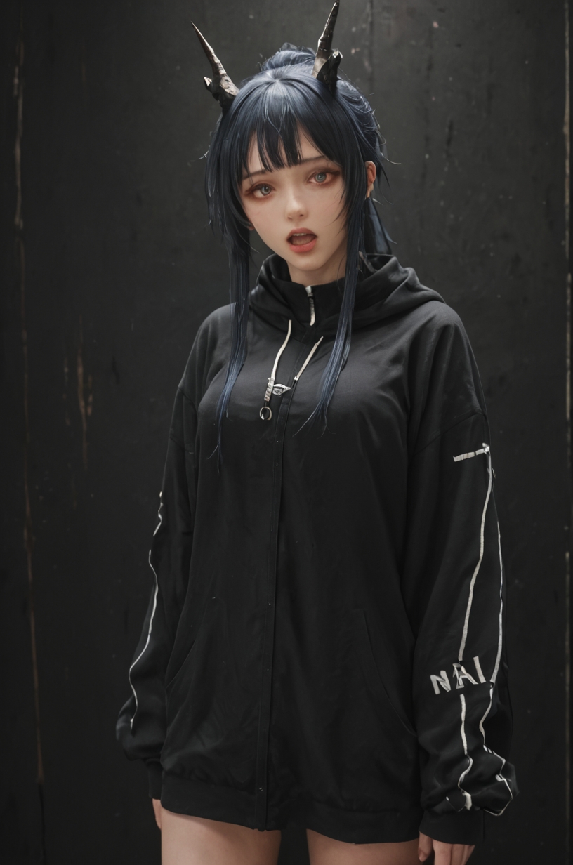 Stable_Yogis_PDXL_Positives, looking at viewer, 1girl, swire \(arknights\), arknights cowboy shot open mouth <lora:Braces_Only:1.0><lora:ttokgirls:0.15>