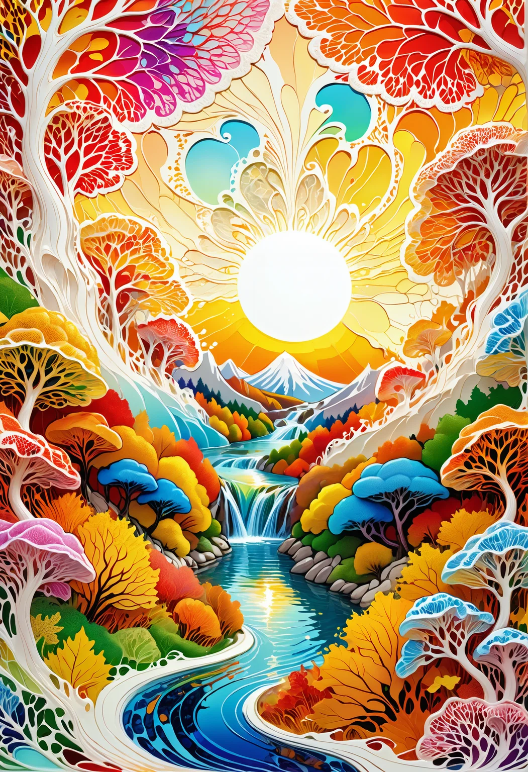 delicate, brush pen art, warm golden hour lighting, Made Of Lace, loop lighting, Stimulating, Colorful, highly complex, ambient illumination, rich vivid colors, beautiful detailed, quality color intricate, Jed-Splash, colourful, <lora:ColourfulStyle:0.7>