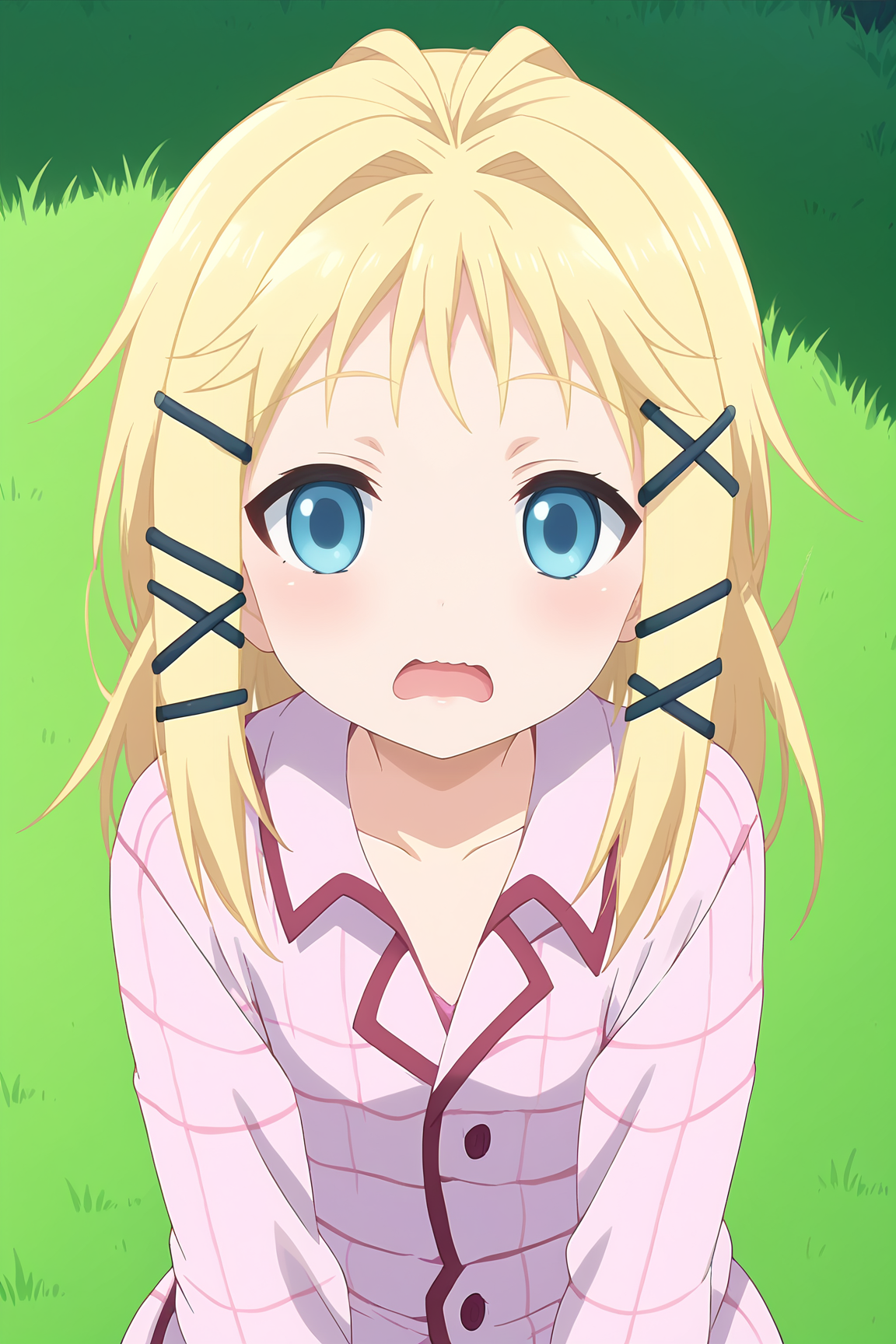 score_9, score_8_up, score_7_up, source anime, prefect lighting, very aesthetic, BREAK, anime screencap, anime coloring,
<lora:tina_sprout_v1-pony6:0.9>, 1girl, tina sprout, black bullet, blonde hair, blue eyes, hair ornament, flat chest,wavy mouth, grass, pajamas, yawning,
BREAK, looking at viewer, 
BREAK,