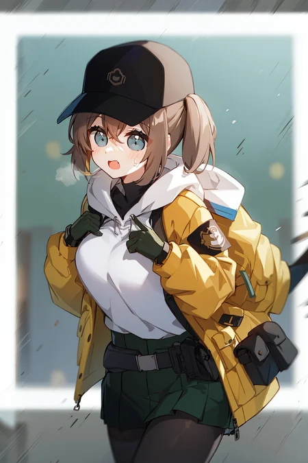 1girl,unparalleled masterpiece, mature female, ((thick thighs, huge chest, mature, adult))

girls'_frontline, dima_(girls'_frontline), aningay, 1girl, baseball_cap, black_headwear, blue_eyes, blush, brown_hair, cropped_legs, gloves, green_gloves, green_shirt, green_skirt, grey_pantyhose, hair_between_eyes, hat, jacket, long_hair, long_sleeves, looking_at_viewer, looking_back, open_mouth, pantyhose, shirt, skindentation, skirt, solo, sweat, yellow_jacket

 <lora:dimaGirlsFrontline_10:0.6>