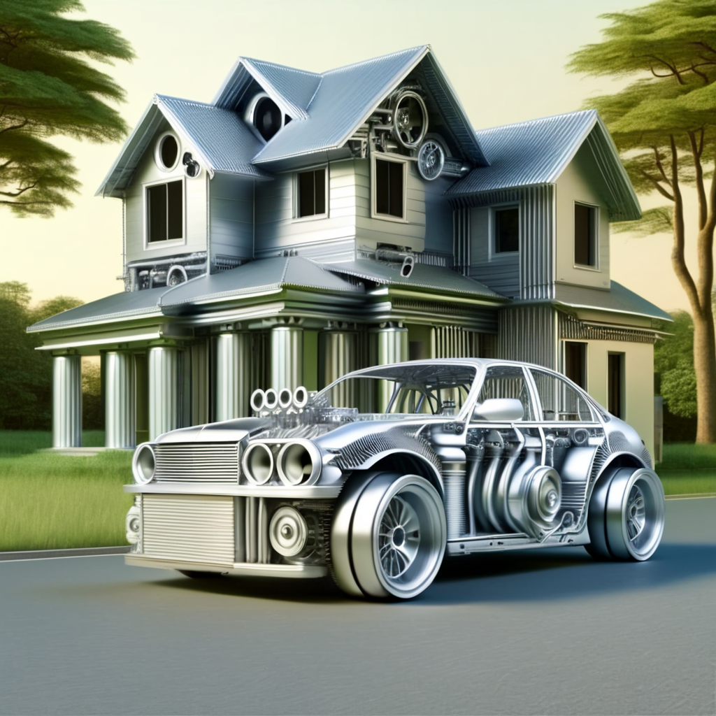 engitex the house, the car in front of the house<lora:engitex:1>