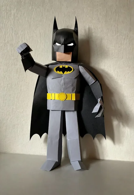 made out of ral-ppr, papercraft, paper, batman, <lora:ral-ppr-sdxl:0.7>, positive emotional, professional fine composition, beautiful composition, dramatic, fertile, confident, extremely stylish, cinematic, beautiful