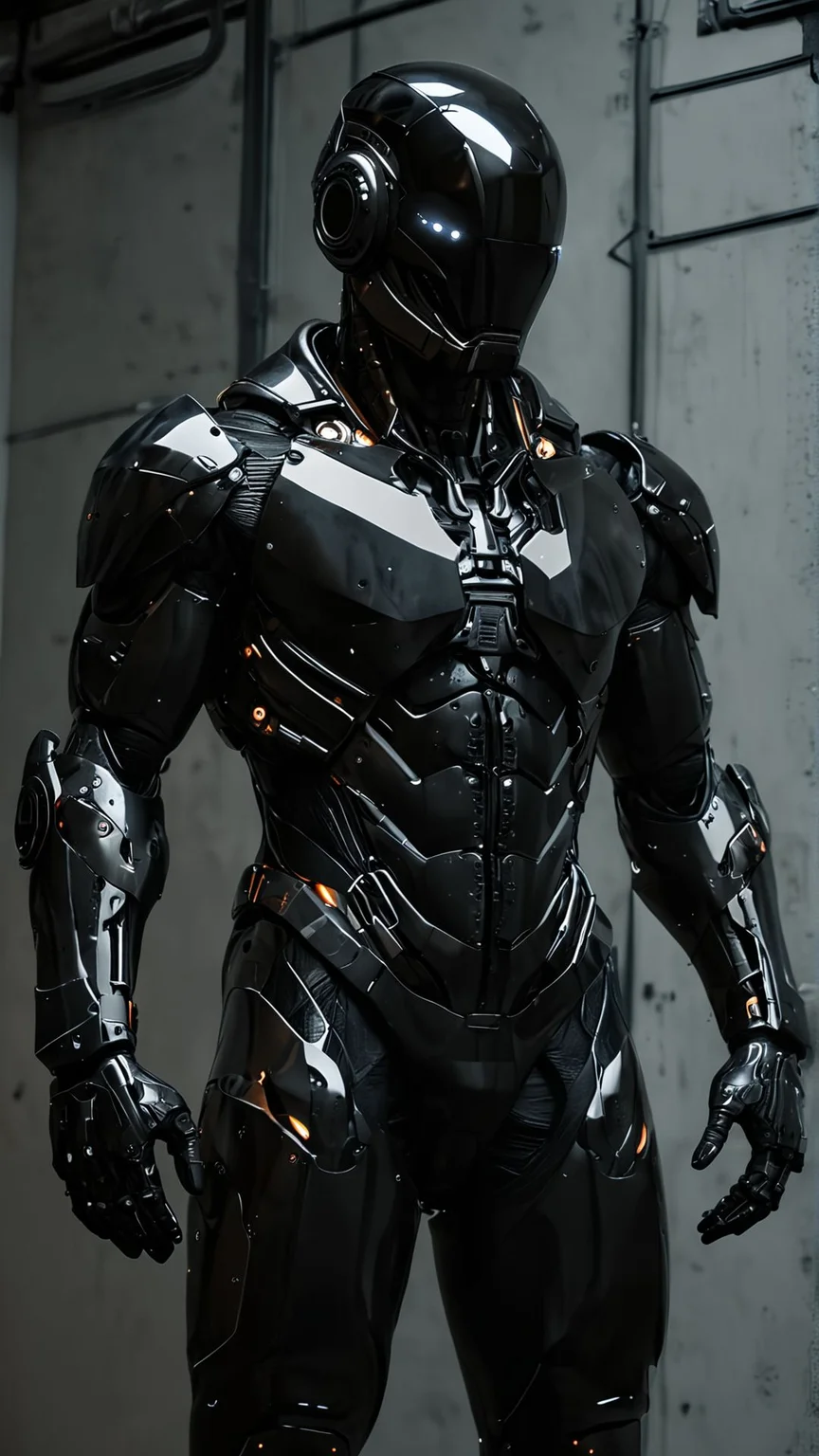 An ultrarealistic photograph of a futuristic full body power suit, made of black mate metal and polymer, full crystal hull, for a man, visible wires, imposing, modern minimalism, elegant, dystopia, mysterious, godlike, scary, in a dark room, 8k
Many details everywhere,many details, extreme detailed, full of details, Insane quality.
<lora:add-detail-xl:0.7>