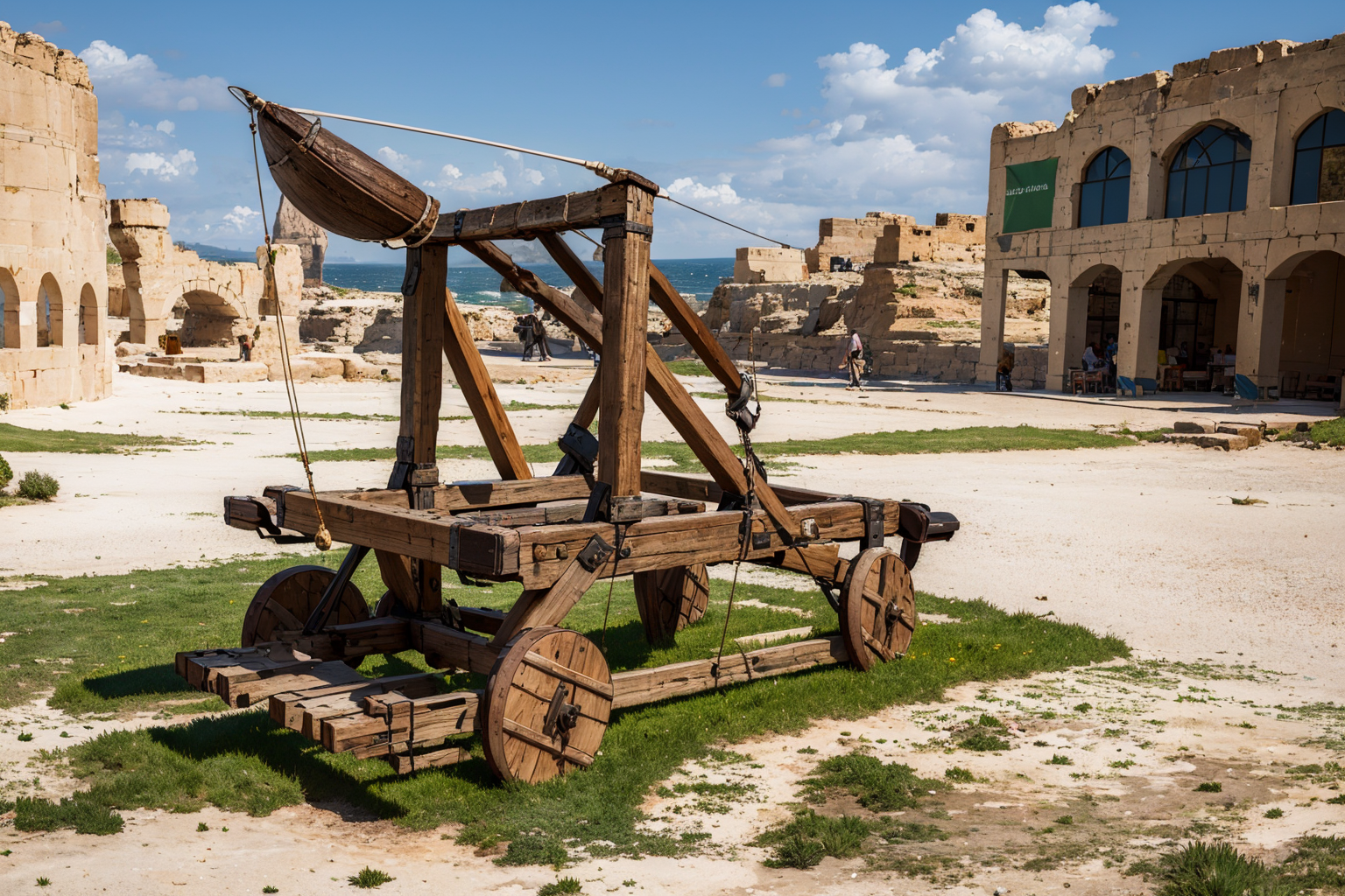 (masterpiece, best quality:1.2), ultra-detailed, catapult, (realistic:1.5),  <lora:EdobMedievalCatapult_v1.0:0.8>