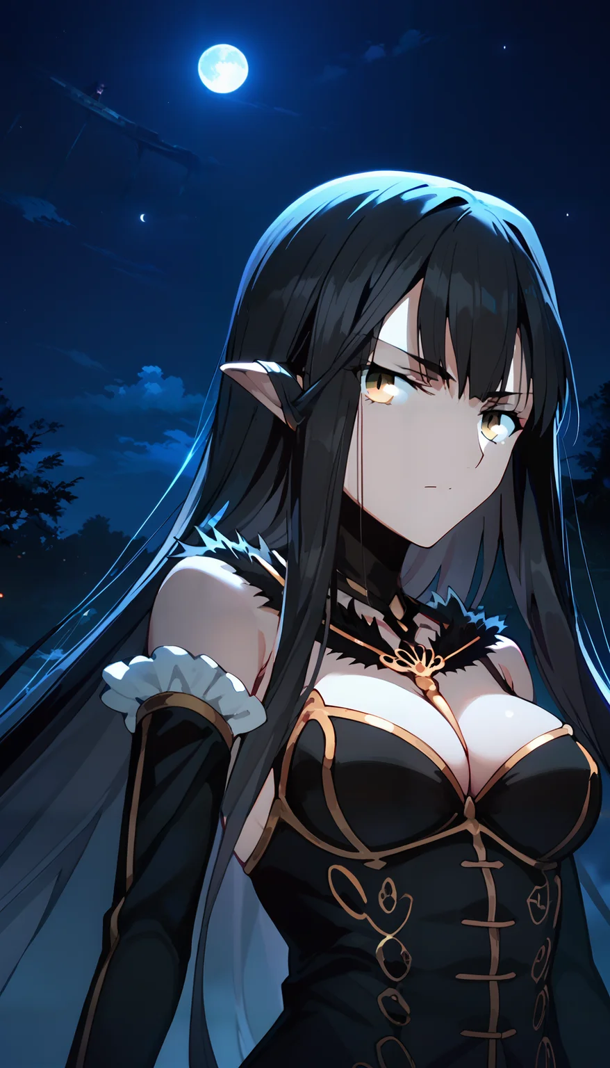 (score_9,score_8_up,score_7_up),
anime screencap, by ufotable,
fate \(series\), heaven's feel,
solo, solo focus,
night, moon, (from below:0.7),
<lora:ufotable_lora_pony:1>
BREAK
semiramis \(fate\), looking at viewer, expressionless, night, moonlight, cleavage, pointy ears,
<lora:semiramis_pony_lora:1>