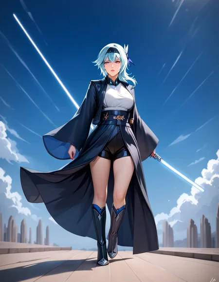 score_9, score_8_up, score_7_up,
eula wearing (((j3di))) robe,
holding lightsaber,wide sleeves,
heroic pose, wind,
outdoors, detailed spaceship background,
<lora:jedi_r2:0.9>