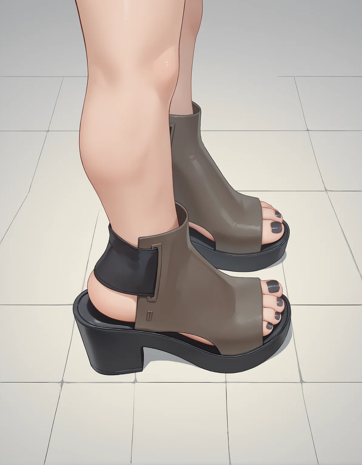 score_9, score_8_up, score_7_up, score_6_up, score_5_up, score_4_up, source_anime,
1girl,
standing,
(ml54 sandals), platform footwear,
black toenail polish,
foot focus, from above, from side,
embedding:zPDXL2 ,