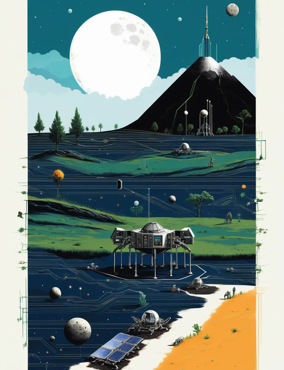 DonMC1rcu17Pl4nXL,lunar base    in grassland biome, <lora:DonMC1rcu17Pl4nXL:0.8>