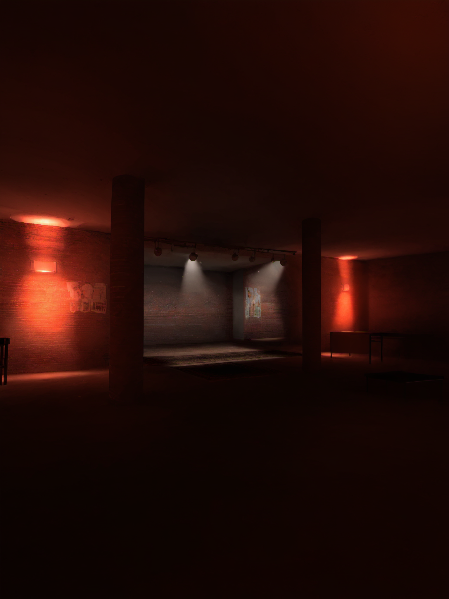 score_9, score_8_up, score_7_up, score_6_up,
BREAK
purpledotnightclub, brick wall, concrete floor, concrete ceiling, indoors, scenery, no humans, urban, architecture, wall lamp, carpet, poster \(object\), brick fence, table, chair, stage, directional light, hall, orange light, glowing, orange neon lights, ceiling lamp, pillar <lora:PurpleDotNightclub_Background:1>