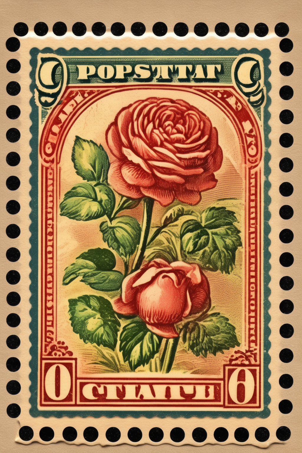 <lora:Vintage Postage Stamps:1>Vintage Postage Stamps - cute antique stamp sticker with border