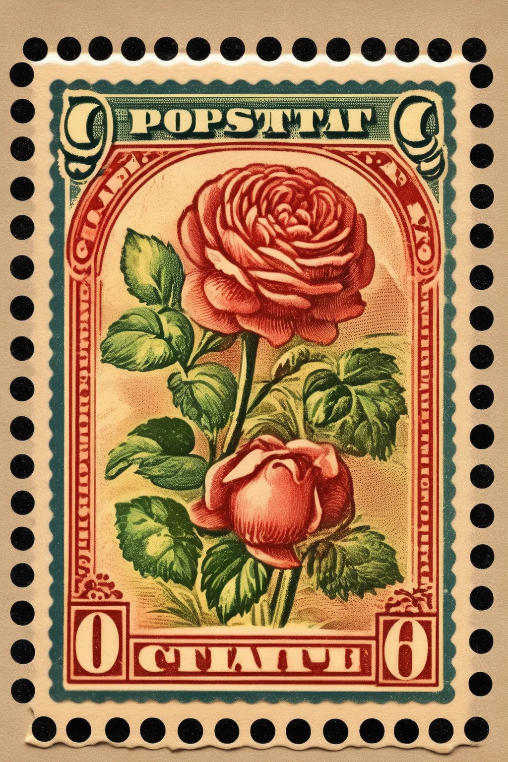 <lora:Vintage Postage Stamps:1>Vintage Postage Stamps - cute antique stamp sticker with border