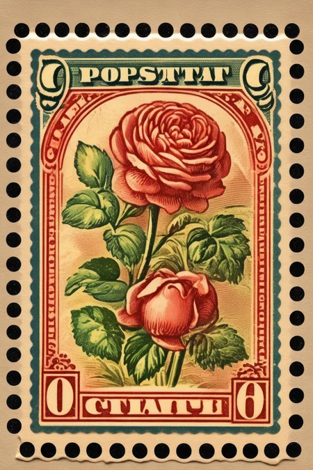 <lora:Vintage Postage Stamps:1>Vintage Postage Stamps - cute antique stamp sticker with border