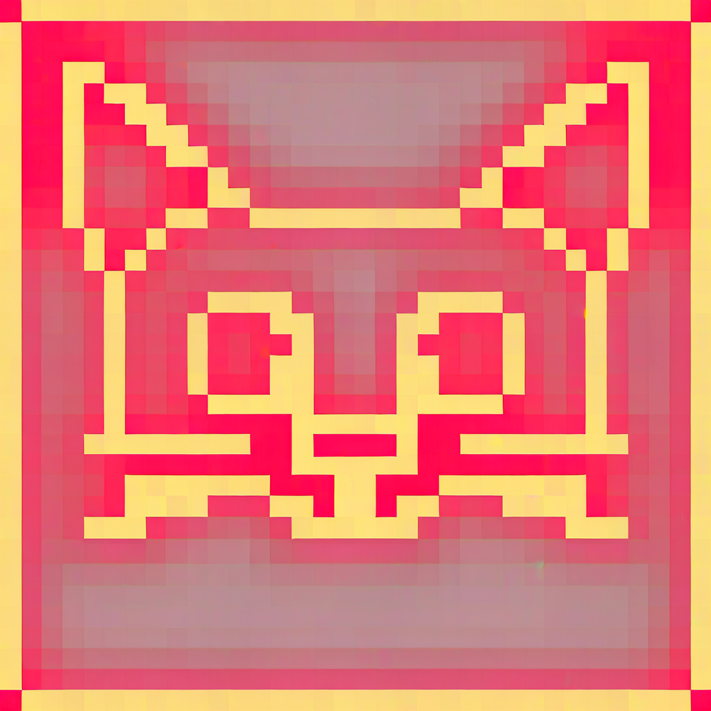 best quality, amazing quality, very aesthetic, absurdres,
icon, pixel,
red, cat, upper body, whiskers,  <lora:RagnarokIconNoobXL_byKonan:1>
