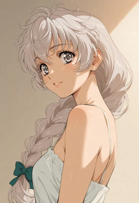 teletha testarossa, full metal panic! 1girl, grey eyes, long hair, grey hair, single braid
BREAK
masterpiece, best quality, amazing quality, very aesthetic, absurdres,