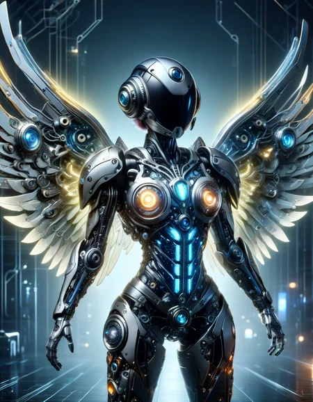 (best quality, masterpiece, colorful, dynamic angle, highest detailed)upper body photo, full body photo, fashion photography of cute mechangel, glowing 4 wings, solo, glowing armor, glowing halo, building, glowing mechanical 4 wings (intricate details, hyperdetailed:1.15), detailed, light passing through hair, (official art, extreme detailed, highest detailed), ral-iontivevisions <lora:ral-iontinvevisions-sdxl:1> ral-iontivevisions landscape