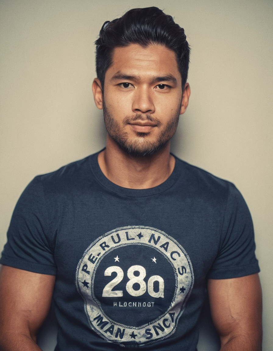 instagram photo, portrait photo of 28 y.o man, wearing t-shirt, perfect face, natural skin, film grain