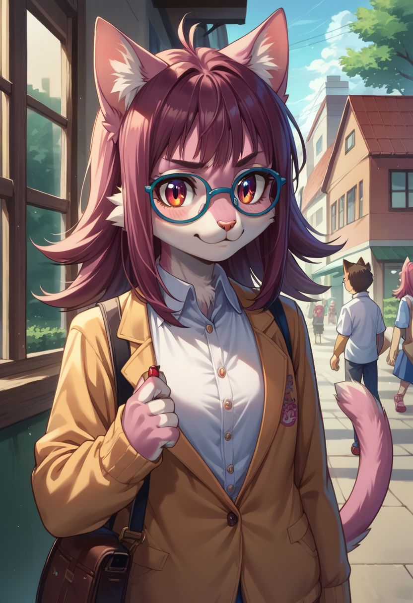 score_9, score_8_up, score_7_up, (source_furry, anthro cat),
houjousakura, glasses