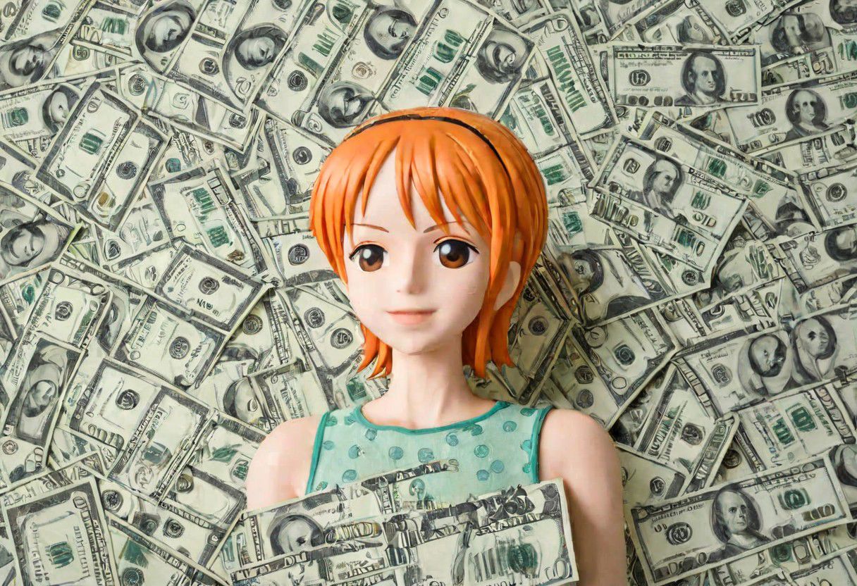 (Put a 1Girl Cut hair on a 100 dollar bill:1.3)