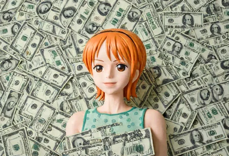(Put a 1Girl Cut hair on a 100 dollar bill:1.3)
