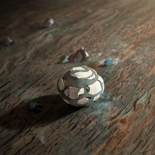 A beautiful hyperdetailed photograph of a multi grey and white paint splashing on a wooden surface with a cute rock/gem alien emerging from the paint , dark background , extreme light source, 8k resolution, best quality, beautiful photograph