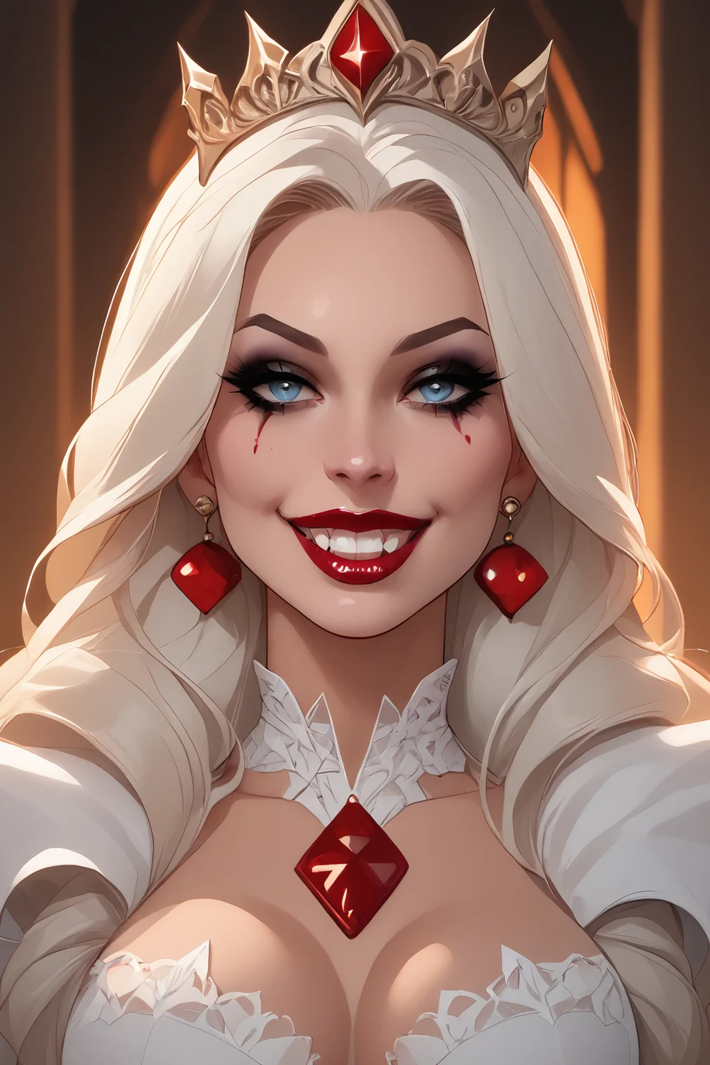 score_9, score_8_up, score_7_up, masterpiece, high quality
<lora:VampirePonyLora:1> vampire, beautiful woman, pale skin, bloody on mouth, blood, sexy smile, fangs, in an old castle,
<lora:CherryMouseStreetStylePonyLyco:1> 1girl, makeup, lips, earrings, lipstick, uncensored