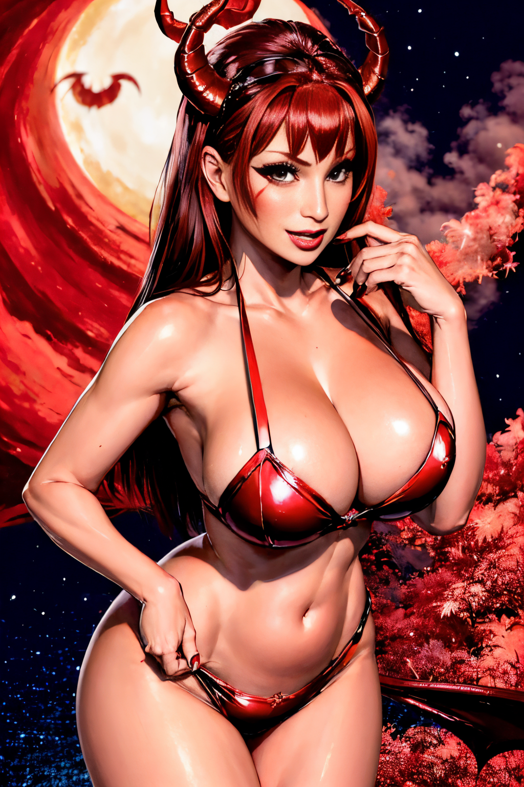 (Realistic:1.3) (EdobSuccubusRed:1.6) woman <lora:EdobSuccubusPelenkaReal_v1.0:1>