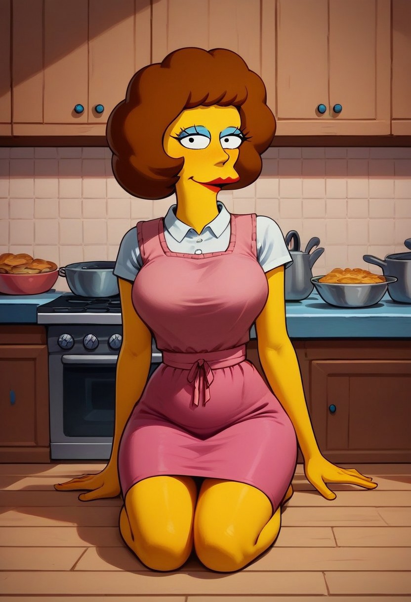 score_9, score_8_up, score_7_up, score_6_up, score_5_up, score_4_up,  
source: illustration,maude,Simpsons, expressive, full body, hypermuscular,slim waist,milf,(seductive pose,:1.15) cute, beautiful,wearing a a white blouse and a pink skirt and vest ,laying on a kitchen table, pretty,at a kitchen,inside,brown hair,brown fur, highly detailed, intricate details, digital art, perfect anatomy, perfect proportions, 4k, (dynamic pose:1.25),the_simpsons_ponyxl, maude