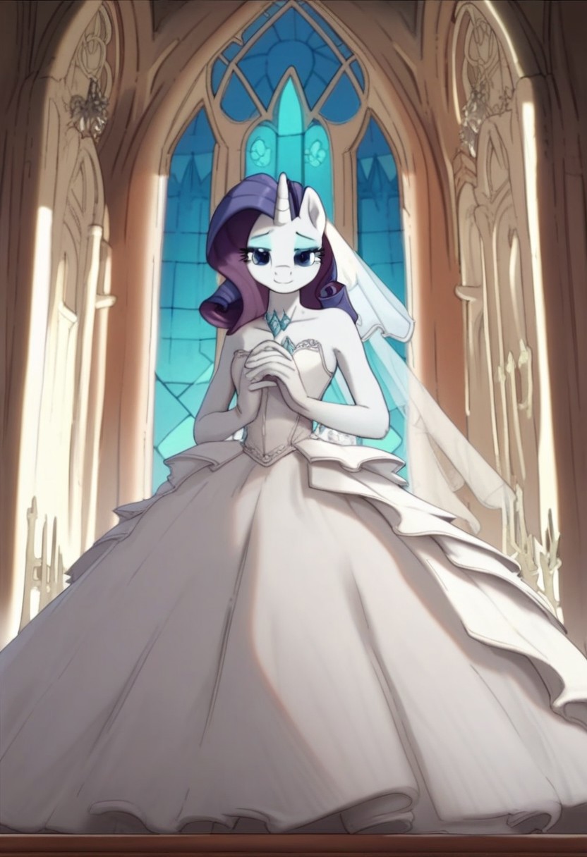 score_9, score_8_up, score_7_up, score_6_up, score_5_up, score_4_up, mab_style, anthro, rarity, bridal dress, church