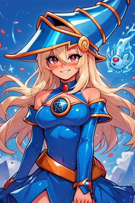 score_9, score_8_up, score_8, large breasts, (curvy), cute, eyelashes, ,,, , ,,, zzPrismagicCitronOC, hair between eyes, red eyes, blonde hair, long hair, blue headwear, wizard hat, bare shoulders, detached sleeves, pentacle, dress, blush stickers, <lora:Prismagic_CitronOC_PDXL:0.8>, ,,,, BREAK, embedding:zPDXL, Expressiveh, ,,, <lora:EnergyCAT:1.0>, solo, smile, looking at viewer, aura, blue sky, ,,, <lora:SDXLFaeTastic2400:0.5>, <lora:Expressive_H-000001:0.4>,
